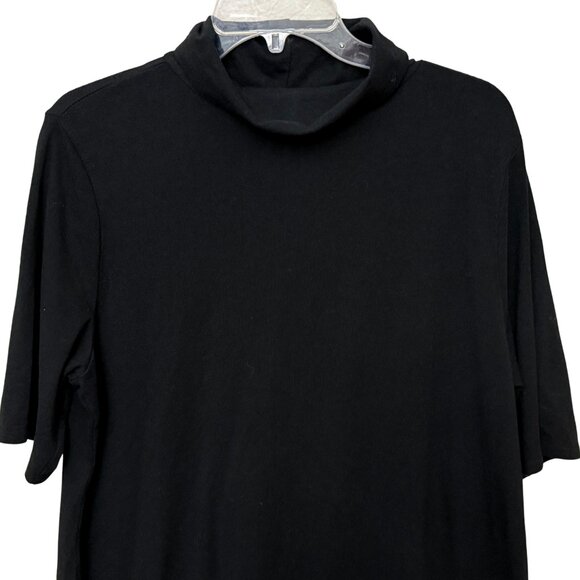 H by Halston Essentials Women's Black Hi-Lo Turtleneck Dress - Size: Large - Picture 3 of 7